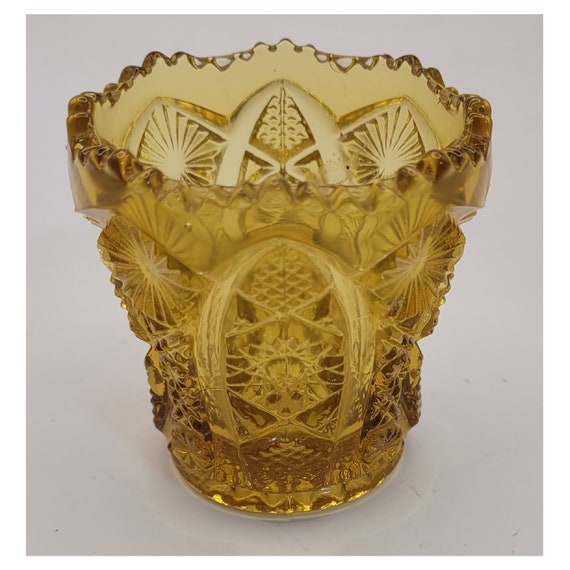 Amber Imperial Glass Toothpick Holder Vintage Glass Etsy