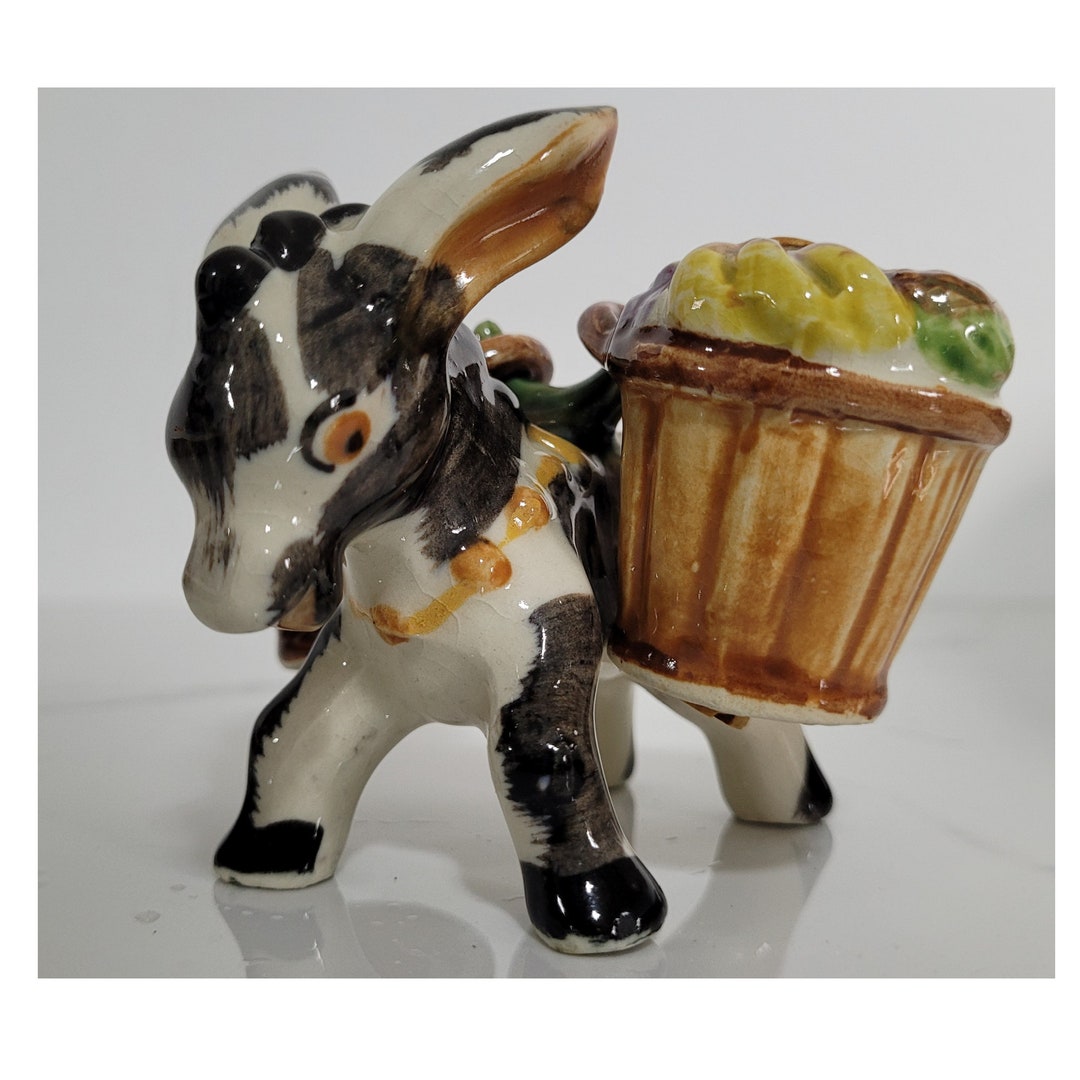 Vintage Donkey Salt and Pepper Shakers, Relco Japan Shakers, Vintage