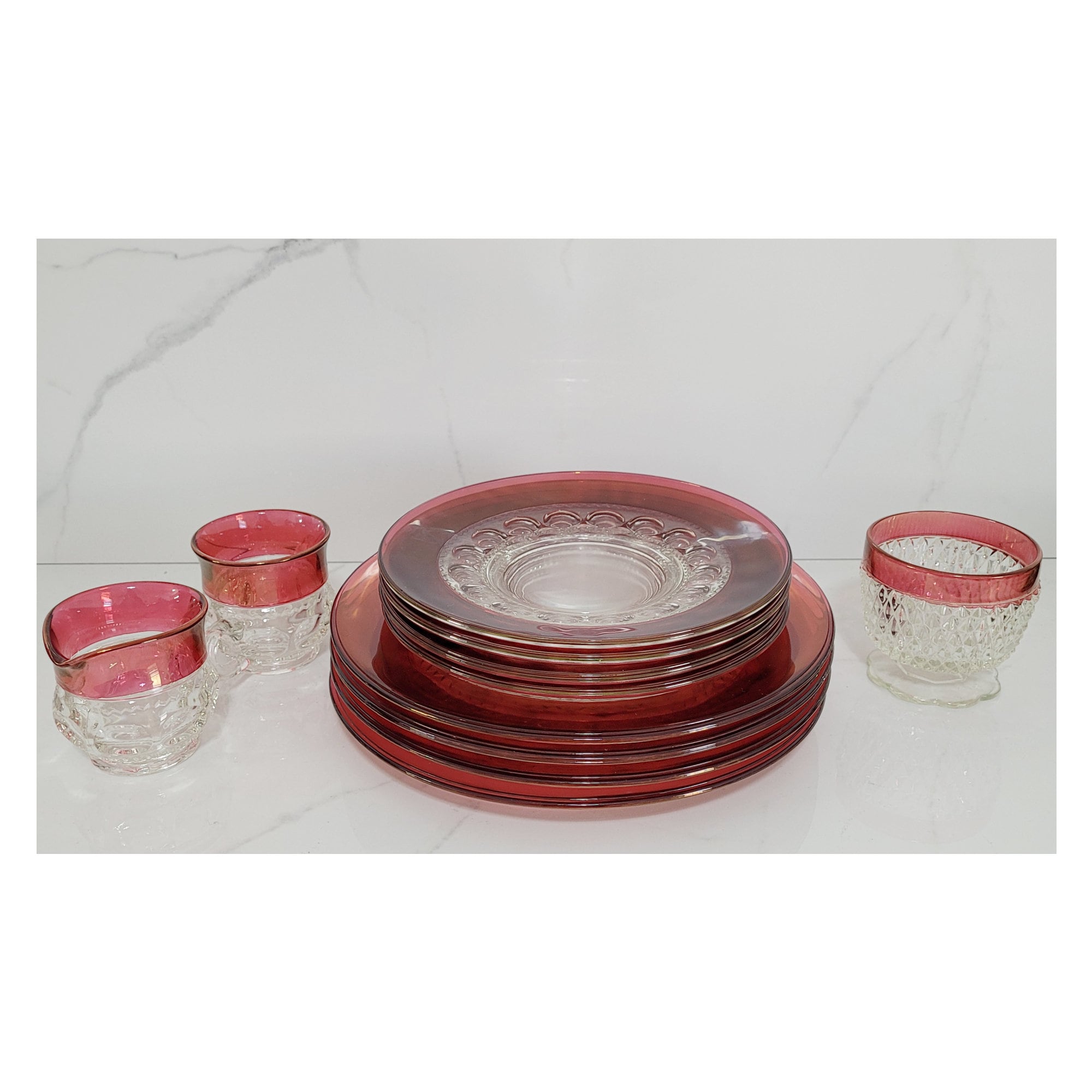 Antique crystal sale dinnerware sets