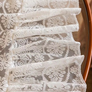 French ROCOCO style Lace curtain with Lace Trims Elegant French style Lace Curtain Custom Size Romantic Shabby chic Lace curtain 1 panel image 8