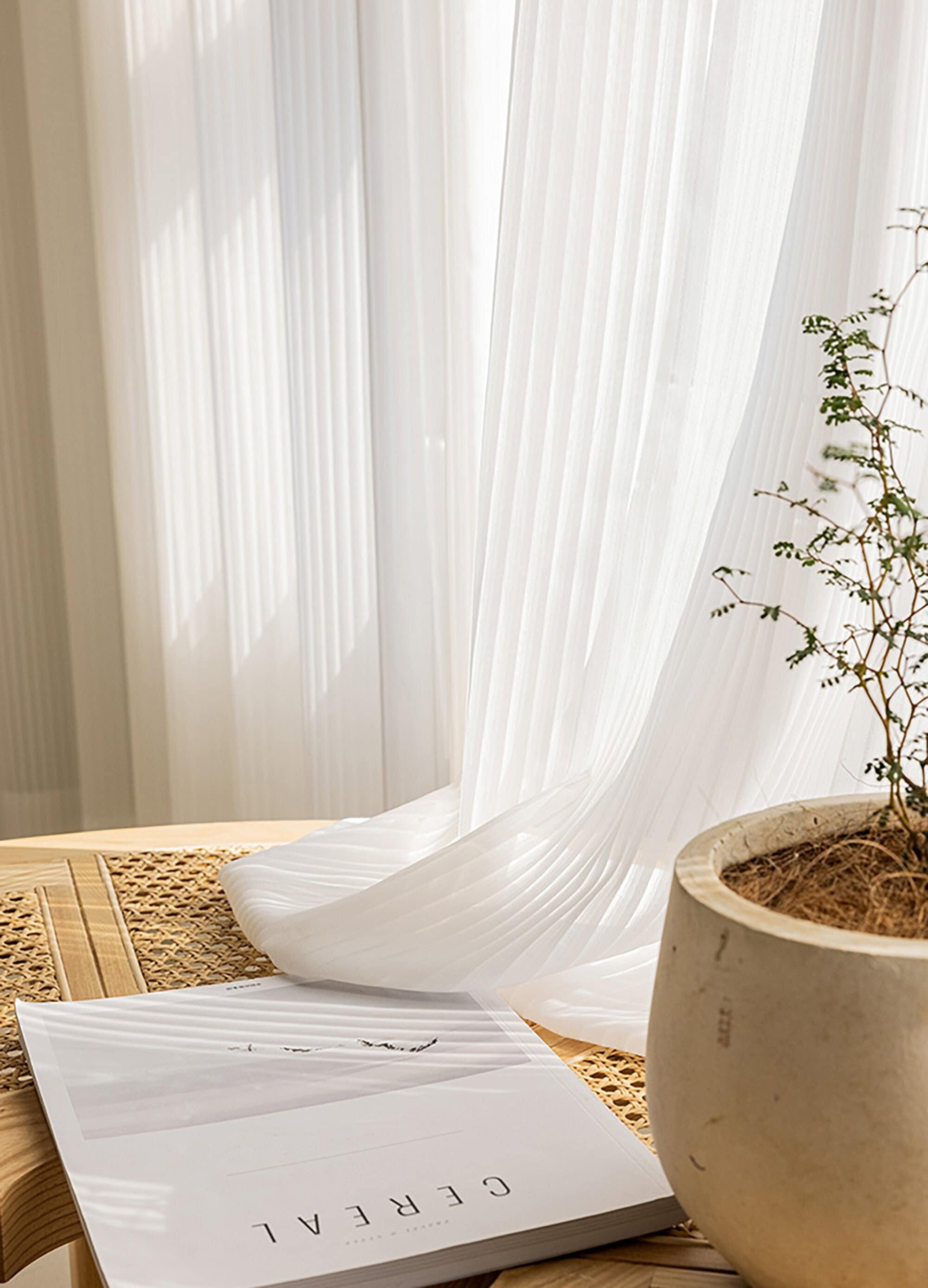 White sheer sales curtains