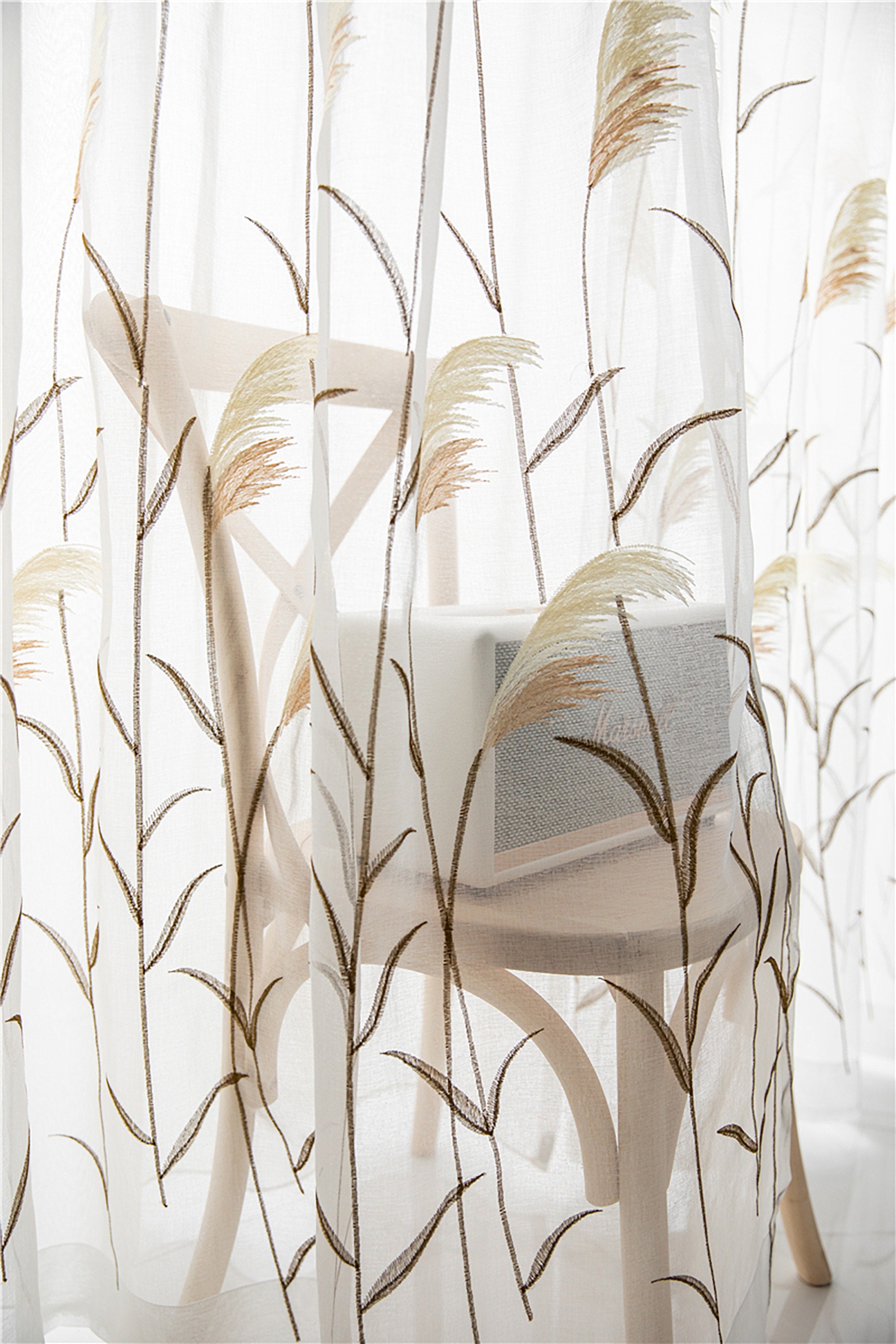 Embroidered Reed Sheer Curtain semi-sheer Window Curtain Custom Sized White  Yarn Sheer Curtain 1 Panel - Etsy Israel
