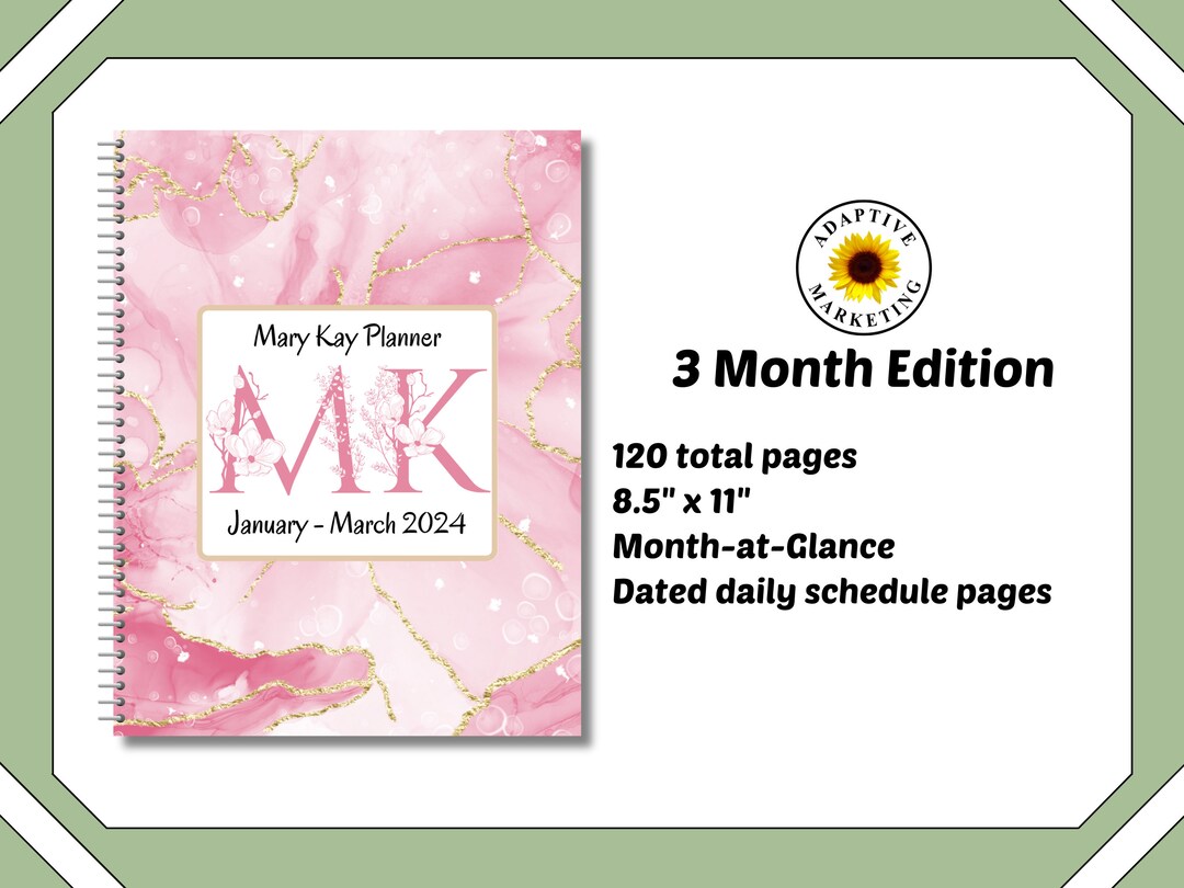 Mary Kay Planner 3 Month Edition Etsy