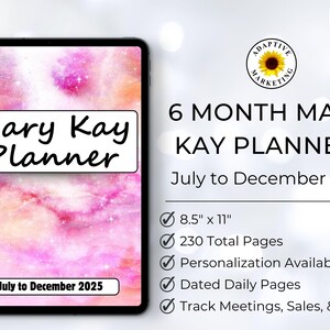 Mary Kay Planner | 6 Month Edition | July to December 2025 | 2025 Mary Kay Planner | Mary Kay | Mary Kay Business | 2025 Planner |