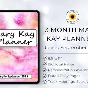 Mary Kay Planner | 3 Month Edition | July to September 2025 | 2025 Mary Kay Planner | Mary Kay | Mary Kay Business | 2025 Planner |