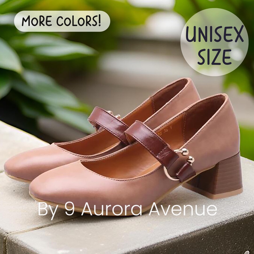 Plus Size Mary Jane Shoes With Block Low Heels for Both Men and Women ...