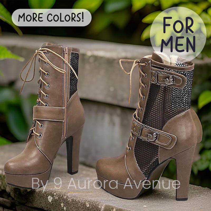 Crossdressing Lace-up Stiletto Booties