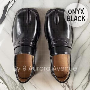 Tabi Shoes Men Split Toe Japanese Pig Trotter Ninja Tabi Loafers For Men Black Business Casual Shoes Up To Size 11 Size 12 2