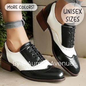 Plus Size Two-Tone Wingtip Oxford Shoes For Women And Men In Vintage 1920s Style For Formal And Party Wear