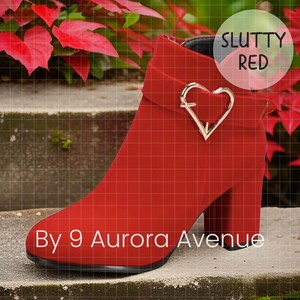 Suede Leather Ankle Length Boots For Men With Golden Heart Buckle Plus Size Womens Shoes For Men Transwoman shoes crossdresser shoes femboy shoes sissy shoes sissy maid cosplay red black beige 3