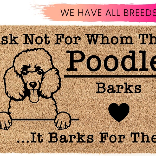 Funny Poodle Mat Etsy