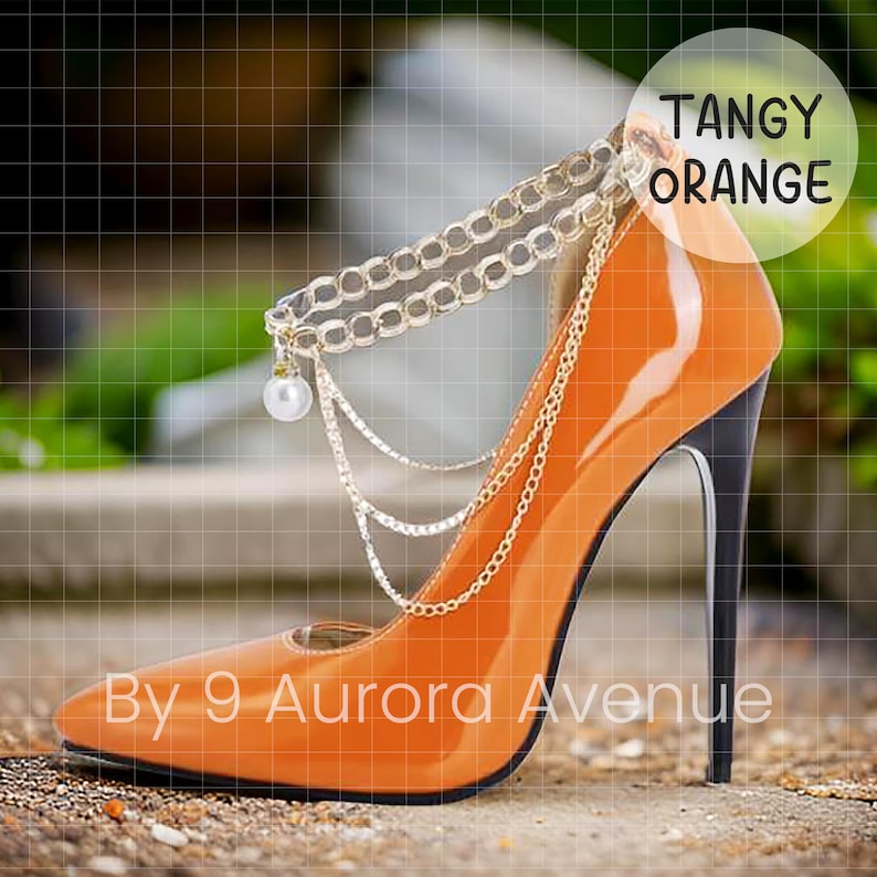 Stiletto Pump Shoes With Chain And Pearl Details For Men, Party Shoes High Heels For Men, Transwoman Shoes, Femboy Shoes, Drag Queen Shoes red orange green yellow black white 2