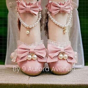 Femboy Shoes Crossdresser Shoes Sissy Shoes Transgender Shoes High Heel Mary Jane Style Women's Shoes For Men LGBTQ Maid Pearl lace ruffles bow abdl 99