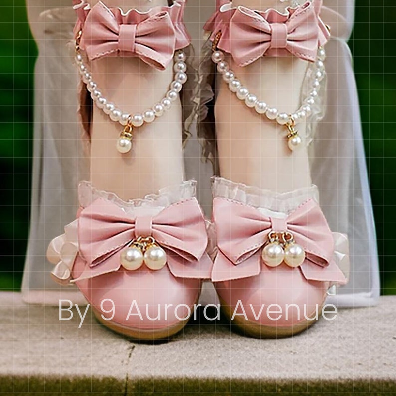 Femboy Shoes Crossdresser Shoes Sissy Shoes Transgender Shoes High Heel Mary Jane Style Women's Shoes For Men LGBTQ Maid Pearl lace ruffles bow abdl 99