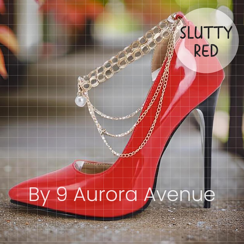 Stiletto Pump Shoes With Chain And Pearl Details For Men, Party Shoes High Heels For Men, Transwoman Shoes, Femboy Shoes, Drag Queen Shoes red orange green yellow black white 5