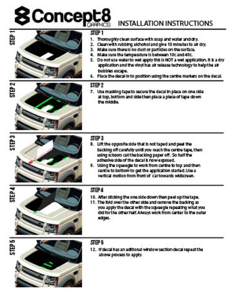 Land Rover Discovery 1 and 2 Anti Glare Hood Decal Etsy