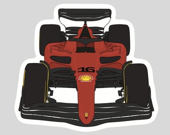 Ferrari f1-75 waterproof decal. Charles Leclerc sticker. Carlos Sainz sticker. Ferrari F1 car decal. FREE F1 mystery decal with purchase!