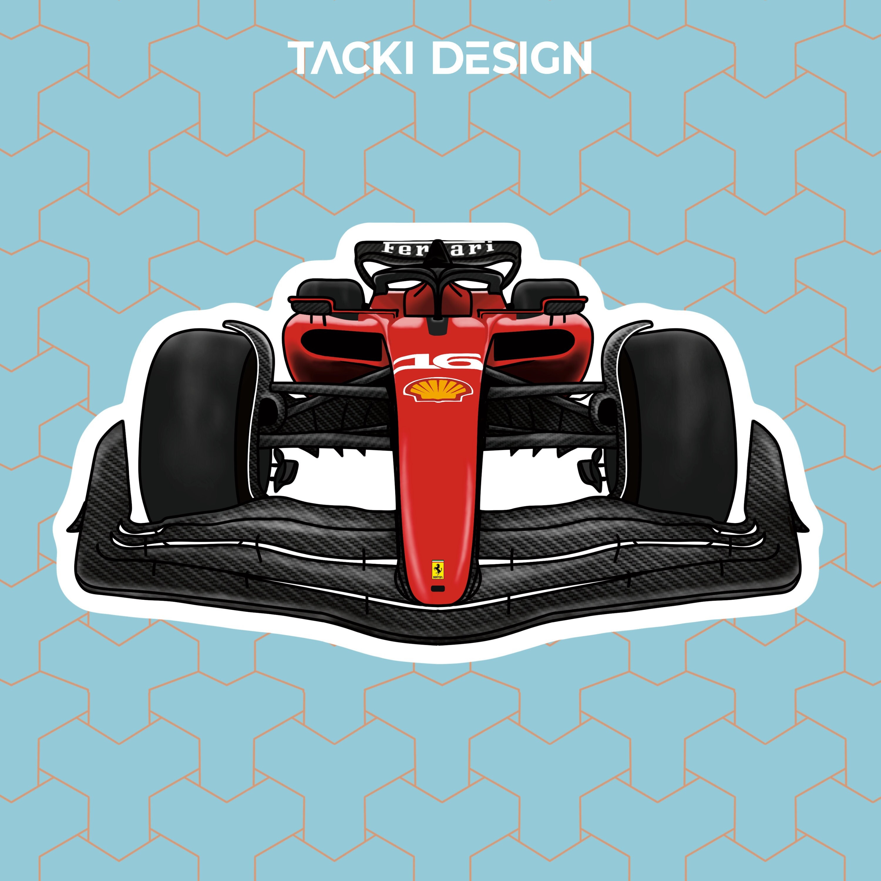 Ferrari F1 sticker. Charles Leclerc en Carlos Sainz stickers