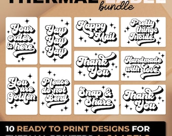 Packaging Thermal Printer Labels, Happy Mail Sticker Bundle, Small Business Thermal Stickers, Packaging Stickers, Thermal Labels