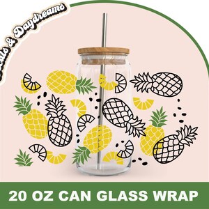 Pineapple Can Glass Wrap Svg, Fruit Libbey Glass Svg, Summer Beer Can Svg, Pineapple Coffee Cup Svg, 20oz Libbey Glass Wrap