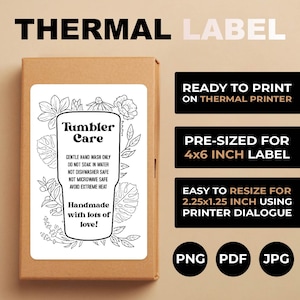 Druckbare Becherpflegekarte, Thermodruckeretikett zur Becherpflege, Aufkleber mit Anweisungen für Becher, Thermoetiketten für Tassenhersteller