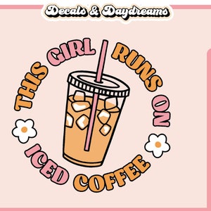 This Girl Runs On Coffee SVG File For Cricut, Retro Coffee Svg Design, Groovy Coffee Svg Cut File, Coffee Cup Svg Clipart, Coffee Svg