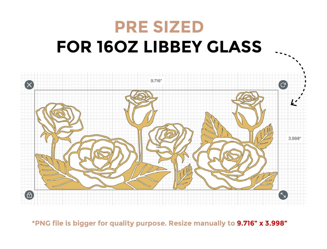 Layered Roses Can Glass Wrap, 16 Oz Libbey Full Wrap Svg, Rose Can ...