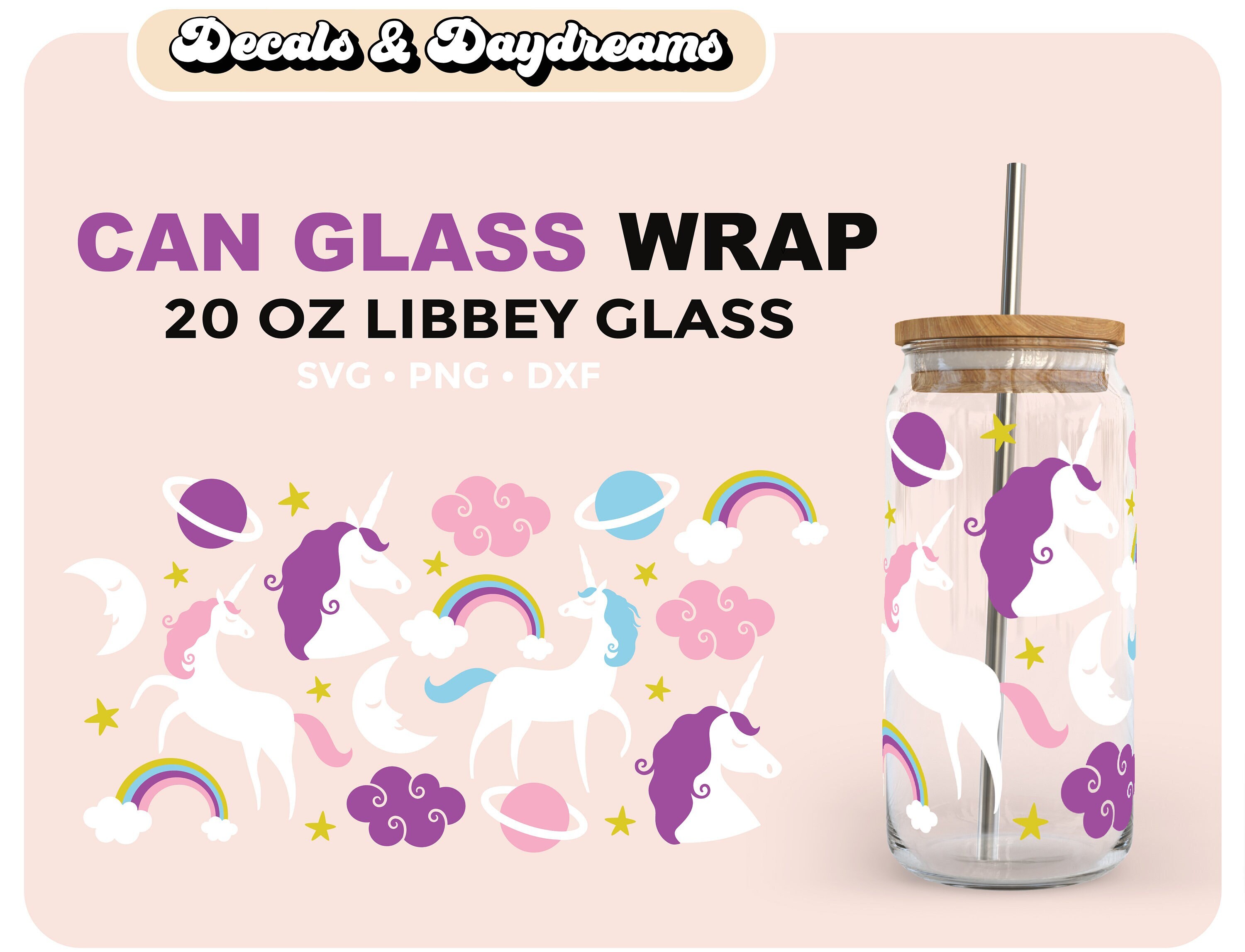 Magic Unicorn 20 Oz Coffee Glass Wrap Svg Magic Libbey Full - Etsy