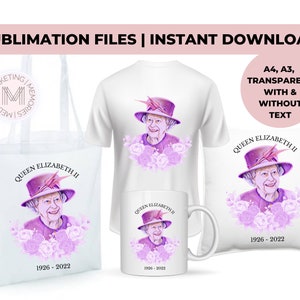 Queen Elizabeth II Print, Queen sublimation design. RIP Queen Elizabeth, Queen mug, Queen cushion, Queen Elizabeth Flag, British Monarchy