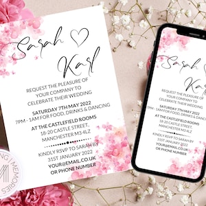 Custom Wedding Invitations, Digital Wedding Invites, Personalised Wedding Invitations, Custom RSVP, Mobile phone invite, email invitation