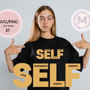 Ámate a ti mismo, estilo de vida saludable, autoestima svg cricut cut file, eslogan de positividad svg, archivos de camiseta de afirmación positiva, mente sana