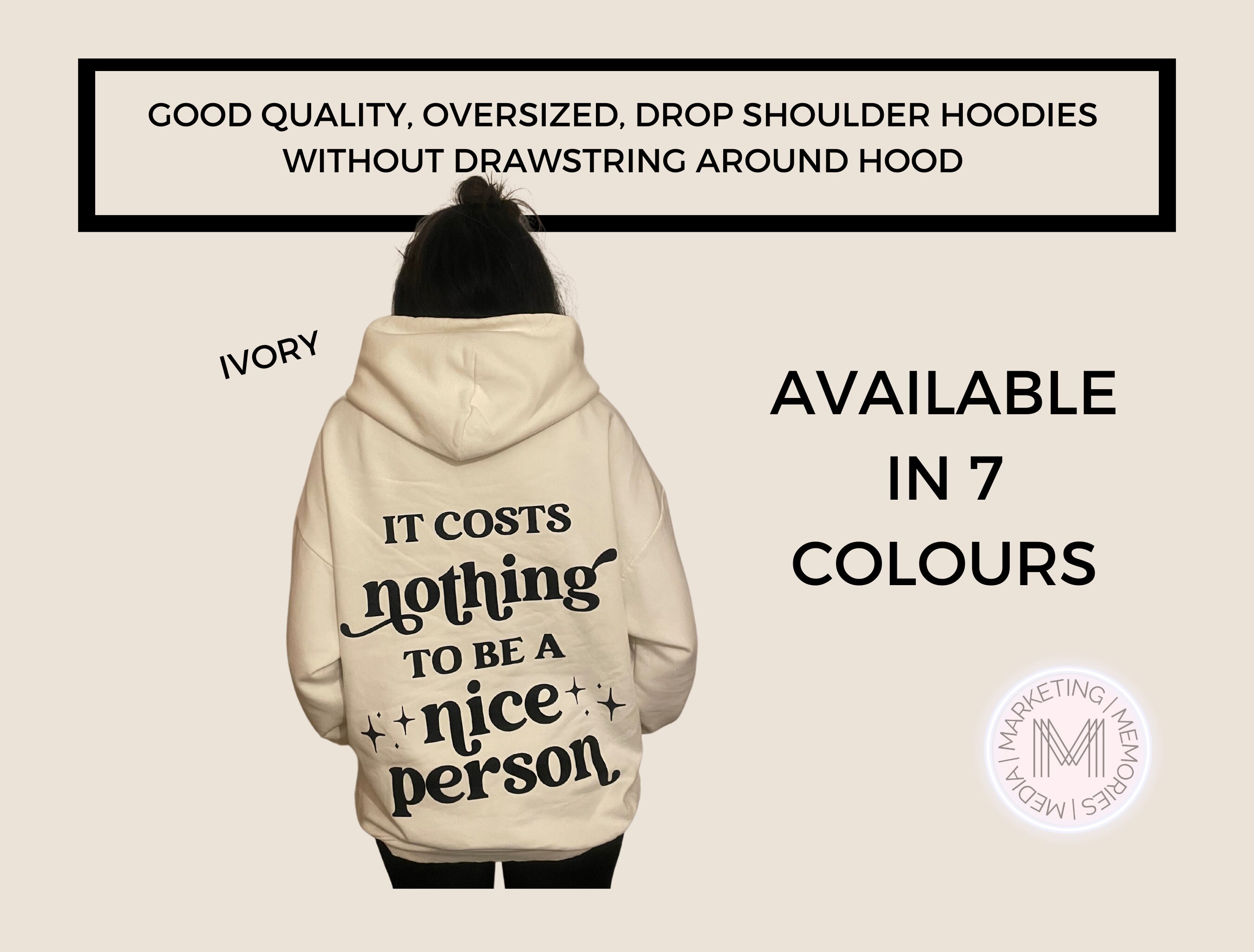 It Costs Nothing to Be a Nice Person Hoodie Be Kind Hoodie Person Behind Me Empathy Sweatshirt No String Hoodie Oversized Hoodie Etsy UK