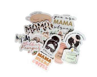 MAMA collection custom stickers, waterproof stickers, personalized stickers, mom stickers, tumbler stickers, planner stickers, cool stickers