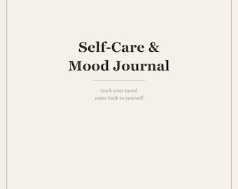 Self-Care & Mood Journal Printable | Monthly Mood Tracker, Gratitude Log and Self-Care Checklist | Mental Health Journal | Instant Download