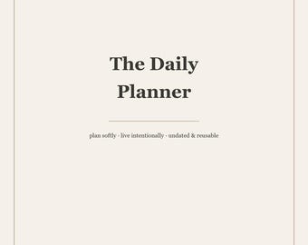 Daily Planner Printable | Undated PDF Planner | Minimalist Daily Schedule, Habit Tracker, Gratitude Journal | Soft Life GoodNotes