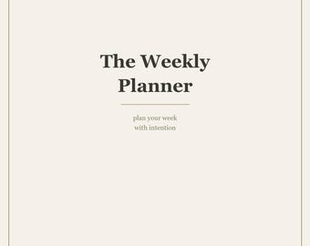 Weekly Planner Printable | Undated Weekly Spread, Top 3 Priorities, To-Do List + Meal Plan | Productivity Planner | Instant Download