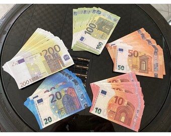 250 Mixed Euro Bills Simulation for Movie Series Joke Fun Tik Tok Video Clip and Wedding Magic Show Quality Printed Toy Tricky 1