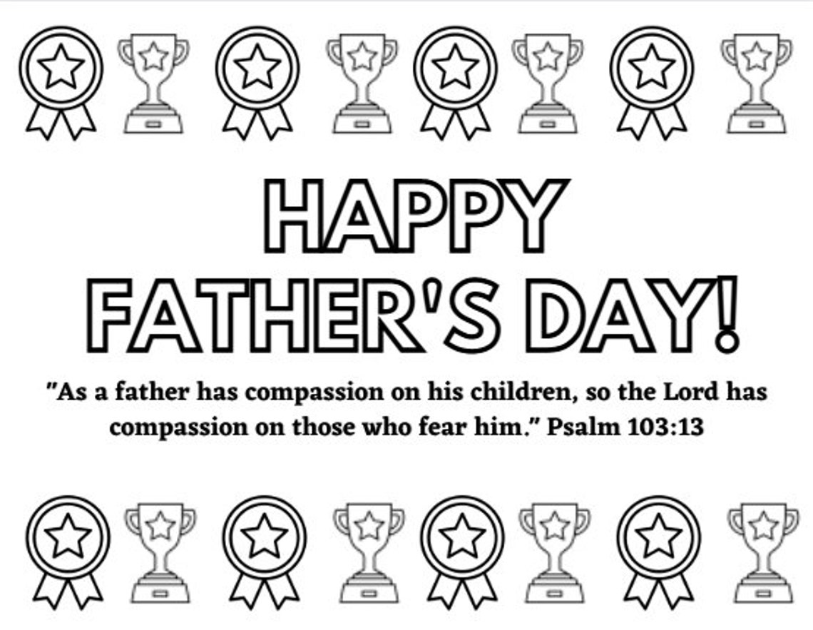 Printable Christian Father's Day Coloring Pages - Instant Download ...