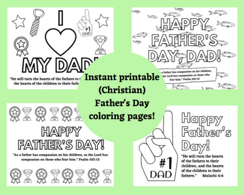 Printable Christian Father's Day Coloring Pages - Instant Download ...