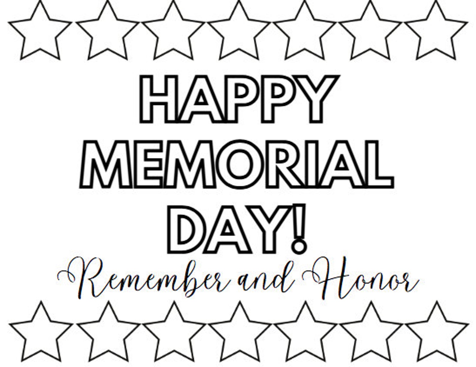 Printable Memorial Day Coloring Pages Instant Download Memorial Day