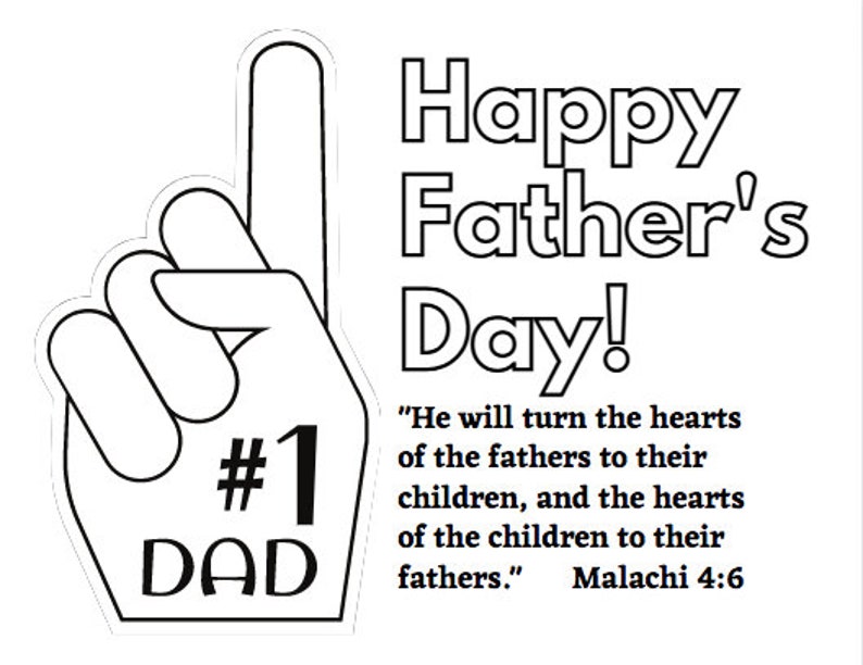 Printable Christian Father's Day Coloring Pages Instant Download Father