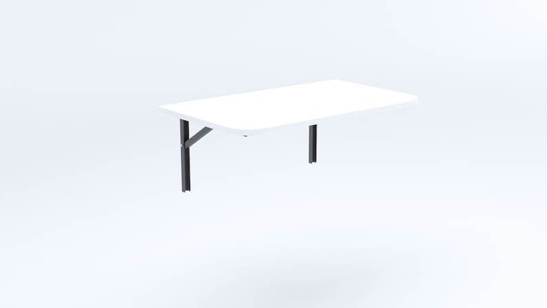 BLANC Table pliante murale aux coins arrondis Table pliante Table murale table de cuisine Bureau Table pour enfants Table murale semi-circulaire image 2