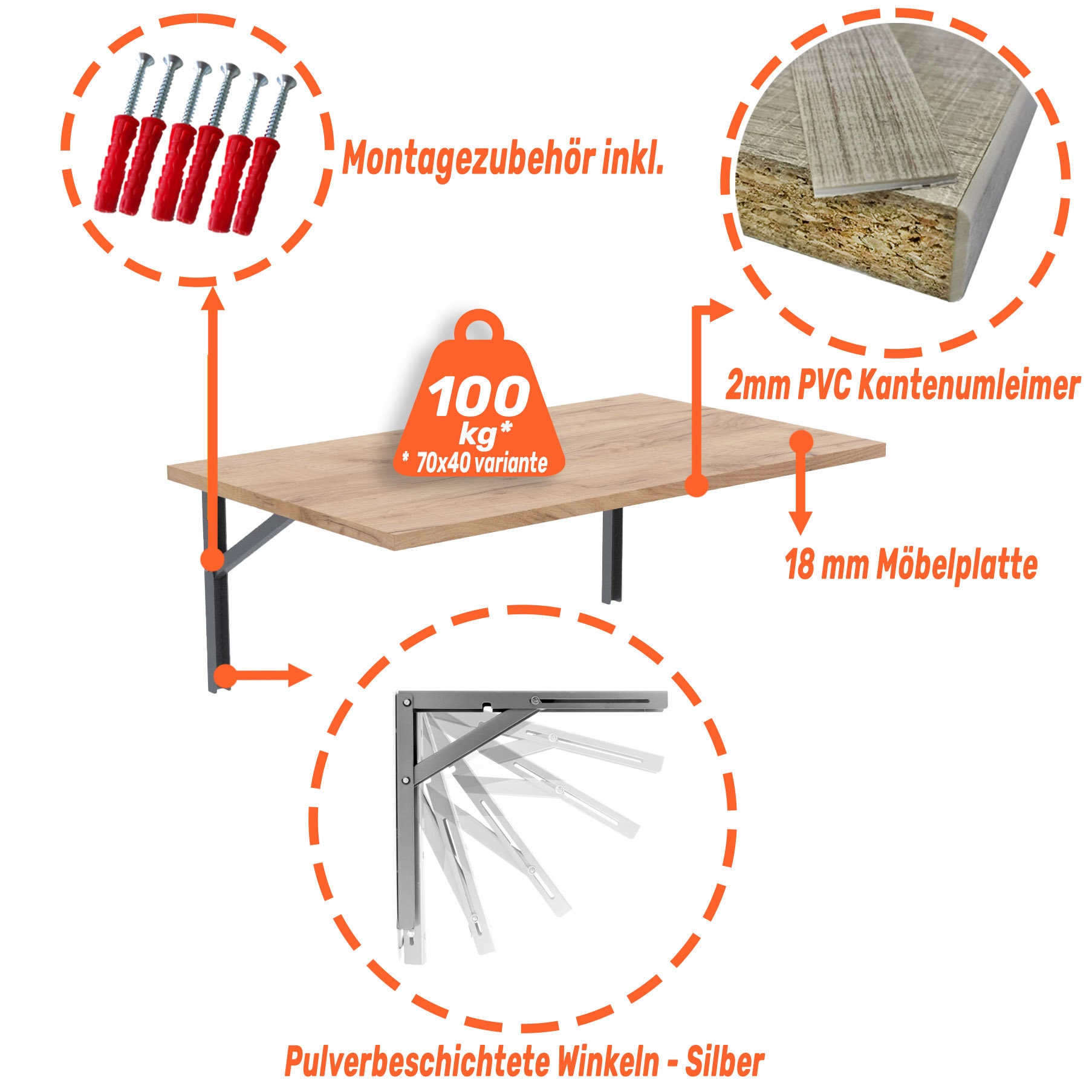 GOLD CRAFT Wall Table Wall Folding Table Lap Table Kitchen Etsy