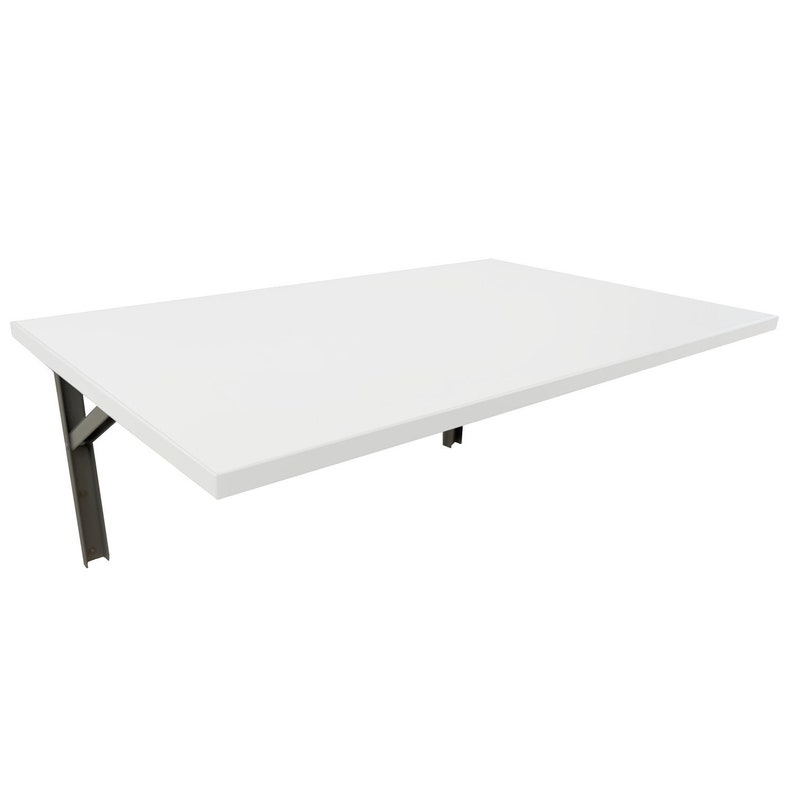 WHITE Wall table Wall folding table Lap table kitchen table Wall desk Dining table many dimensions Small wall table foldable image 2