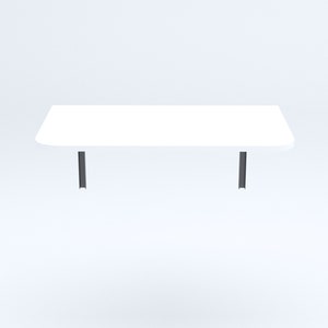 BLANC Table pliante murale aux coins arrondis Table pliante Table murale table de cuisine Bureau Table pour enfants Table murale semi-circulaire image 3