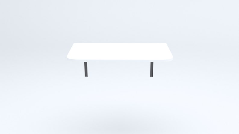 BLANC Table pliante murale aux coins arrondis Table pliante Table murale table de cuisine Bureau Table pour enfants Table murale semi-circulaire image 3