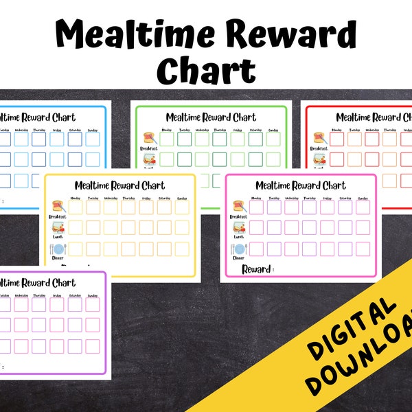 Mealtime Reward Chart, Kids Reward Chart, Fussy Eaters, Picky Eaters, Autism, SEN Kids, Weaning, DIGITAL DOWNLOAD