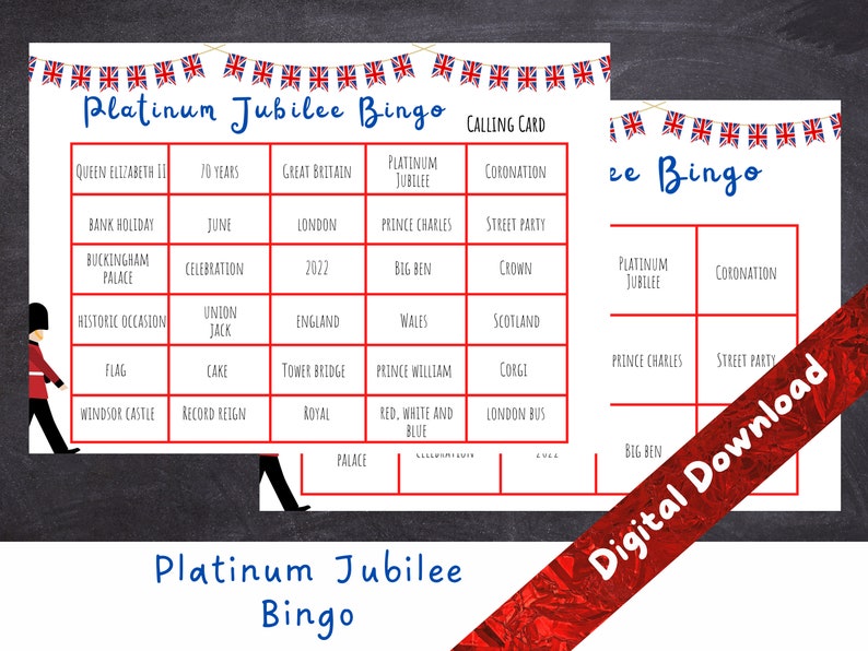 Platinum Jubilee Bingo | Street Party Activity | Platinum Jubilee Games | Queens Jubilee Celebrations | INSTANT DOWNLOAD -Print at home 