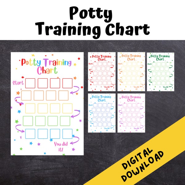 Potty Training Chart, Kids Toilet Training, Using the Toilet, Toddler Reward Chart, DIGITAL DOWNLOAD