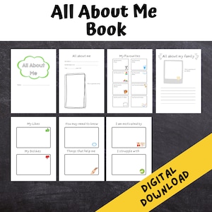 All About Me Book, New School Booklet, Getting to Know Me Icebreaker, SEN Care Plan, ASD, Non-verbal Kids Digital Download